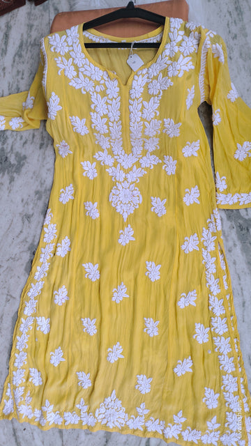 Feriha Premium Silk Chikankari Luxurious Look Long Kurta