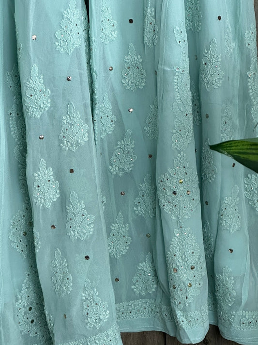 Farah  Premium Georgette Chikankari Luxurious Kurta Mukaish Add On