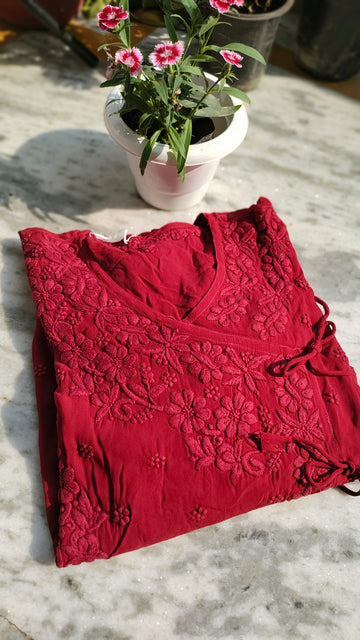 Duaa Tyrian Premium Georgette Luxurious Look Chikankari Angrakha