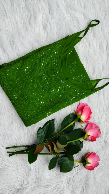 Tulip Mukaish Chikankari Tunic Kurti