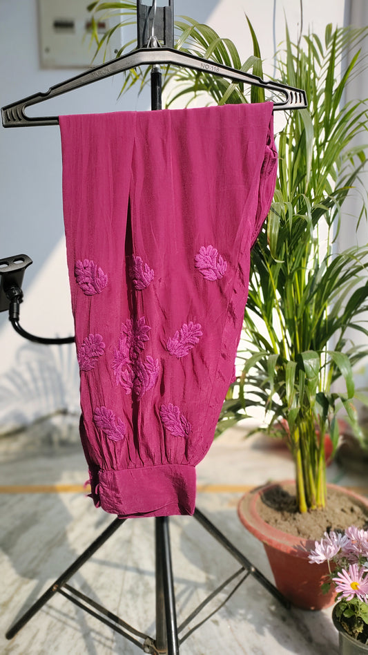 Candy Silk Premium Afgani Chikankari Set With Dupatta