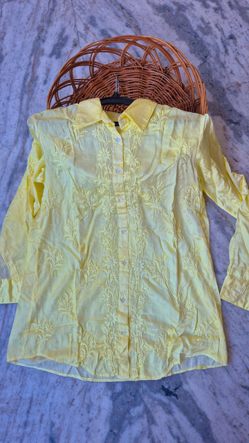 Stylish Premium Silk Luxurious Chikankari Handcrafted Shirt