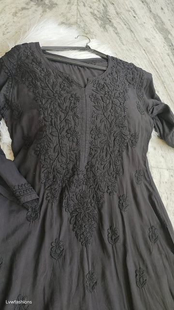 Noorani Black Love Premium Modal Cotton Long Kurta