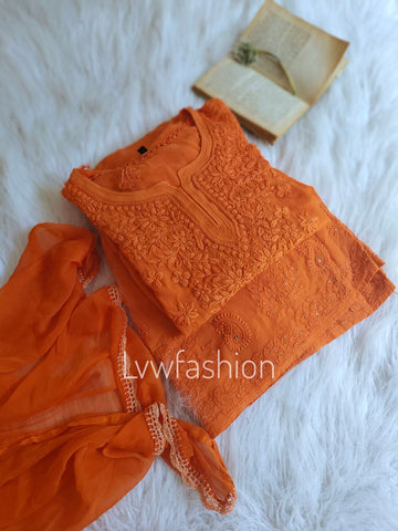 "Pazeb" Beautiful Premium Georgette Light Weight Gharara Set