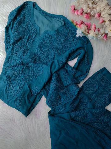 Metallic Seaweed Premium Georgette 3 Piece Set