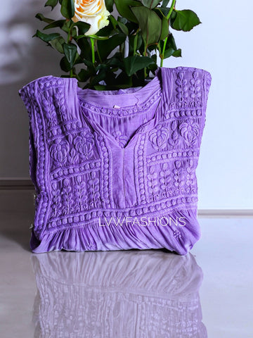 Pakizah Silk Buttery Soft Chikankari Tunic