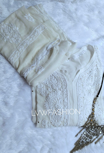 Plus Love + Adaya Premium Georgette Kurta Duptaa Set