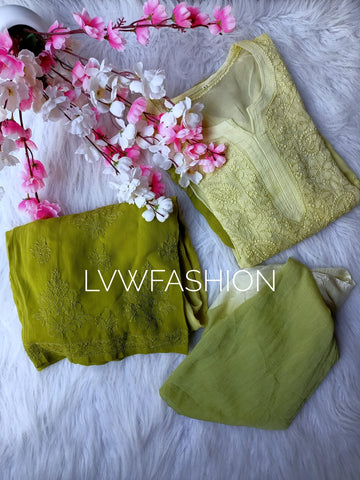*Gul Bahar* Premium Georgette Plazzo Set Ombre Effect