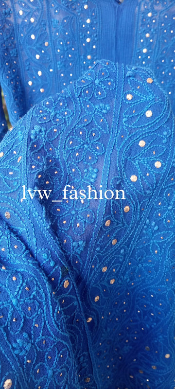 Beautiful Blue Premium Georgette kurta With Inner