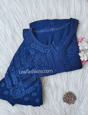 I Z R A 7 Beautiful Shades Premium Georgette Long Kurta With Slip