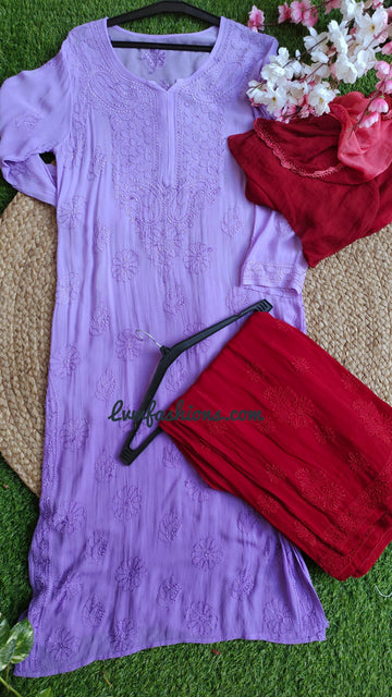 Arfa Beautiful Premium Georgette 3 Piece set Contrast