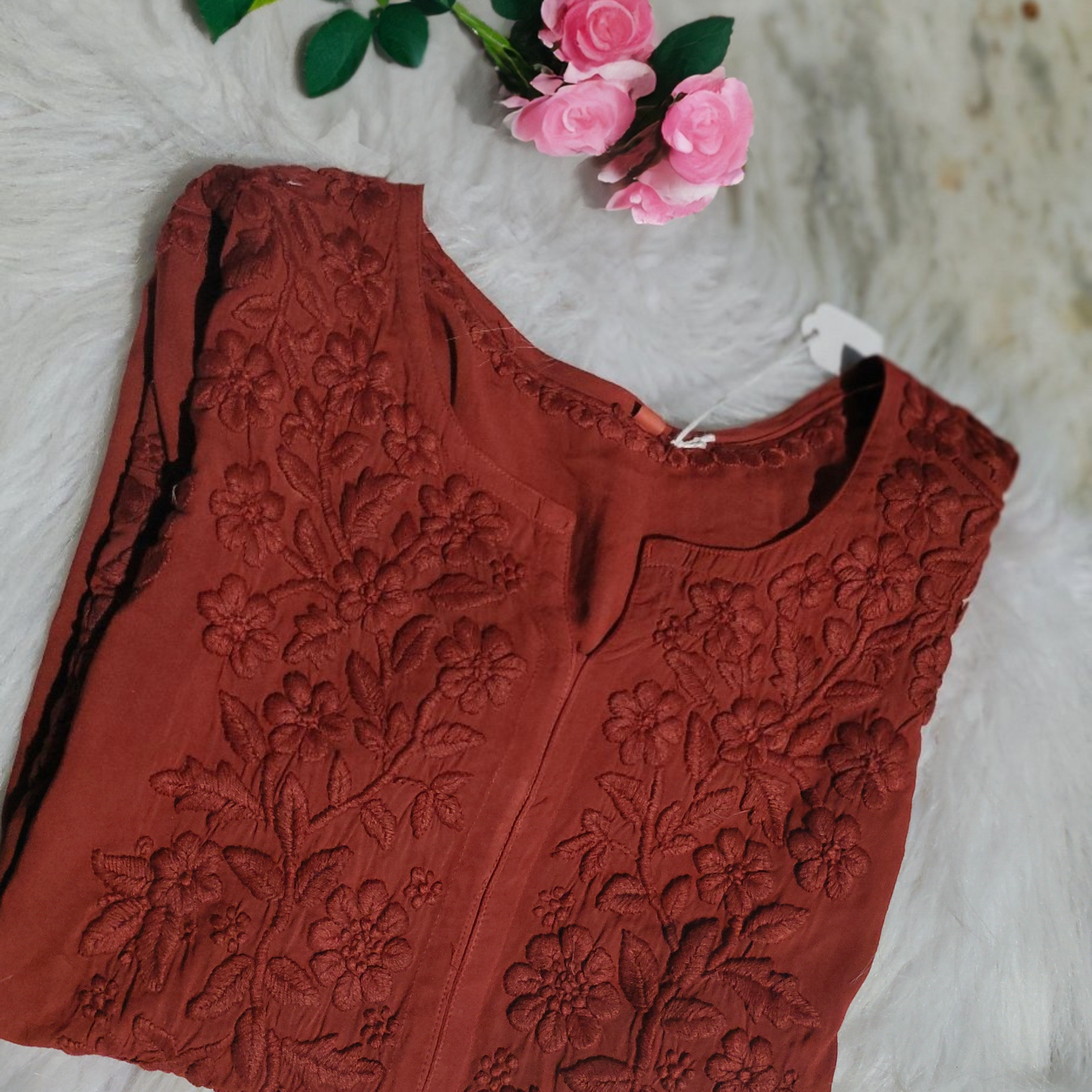 Anika Non Transparent Soft Premium Modal Chikankari Kurta