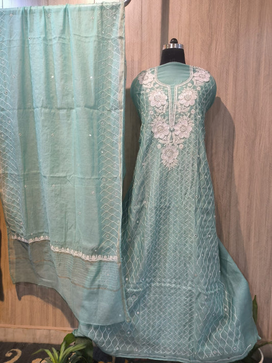 Noori Luxurious Pearl Cutdana And Chikankari  Kurta Dupatta Set
