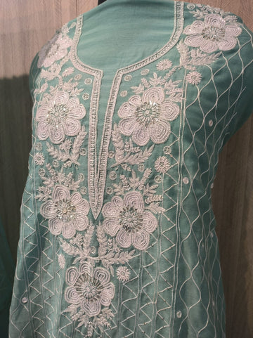 Noori Luxurious Pearl Cutdana And Chikankari  Kurta Dupatta Set