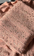 Handcrafted Roohi Chikankari and Mukaish unstitched suit in premium georgette by LVW Fashion Luxurious Chikankari