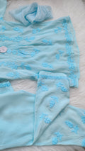 Handmade Lucknow Chikankari kurta for baby girl, luxurious look, featuring intricate embroidery, suitable for ages 6-12 months.