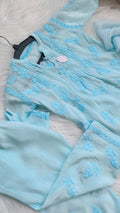 Handmade LVW Fashions Chikankari baby girl kurta in luxurious Lucknow embroidery for 6-12 months, showcasing intricate hand-stitched details.
