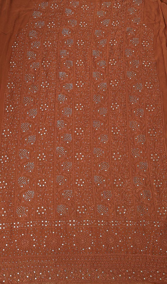 Noori premium georgette Chikankari kurta and dupatta set by LVW Fashions, handmade in Lucknow with intricate embroidery.