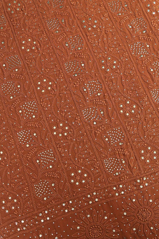 Noori Premium Georgette Chikankari Kurta and Dupatta suit set by LVW Fashions, handmade in Lucknow with intricate chikankari embroidery.