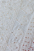 Noori premium georgette chikankari kurta and dupatta set in brown, handmade Lucknow chikankari by LVW Fashions.