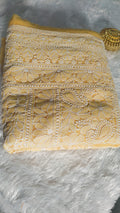 Beautiful handcrafted faux georgette Chikankari full suit by LVW Fashions featuring intricate Lucknow-style embroidery.