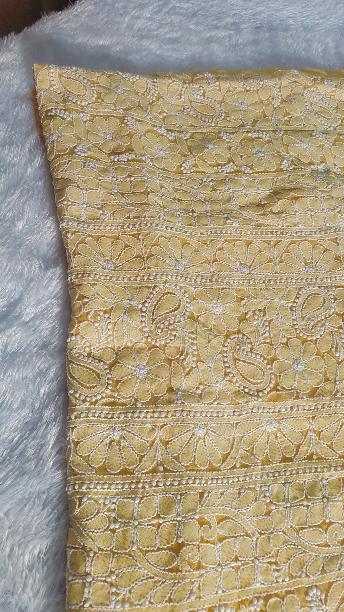 Beautiful handcrafted Chikankari full suit in faux Georgette by LVW Fashions, featuring intricate Lucknow Chikankari embroidery.