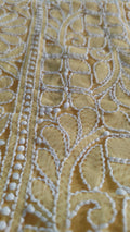 Beautiful handcrafted Chikankari full suit in faux Georgette by LVW Fashions, featuring intricate Lucknow Chikankari embroidery.