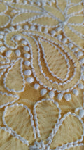 Beautiful handcrafted Chikankari full suit in faux Georgette, featuring intricate Lucknow Chikankari embroidery by LVW Fashions.