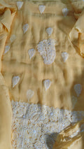 Beautiful handcrafted faux georgette Chikankari full suit by LVW Fashions, featuring traditional Lucknow embroidery and elegant design.