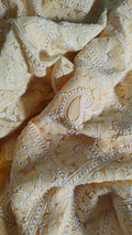 Beautiful handcrafted faux georgette Chikankari full suit by LVW Fashions, featuring intricate Lucknow-style embroidery.