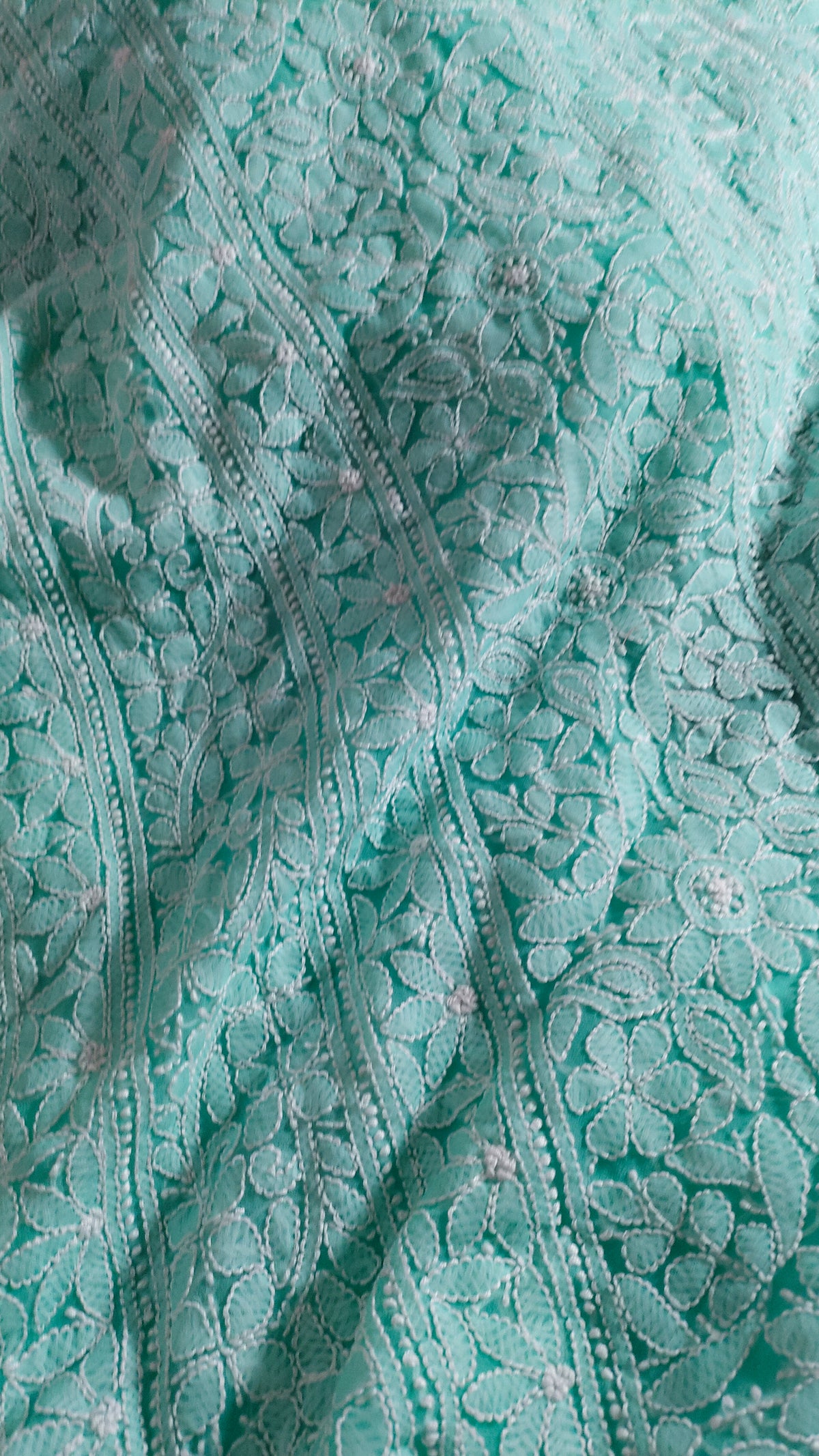 Beautiful handcrafted Chikankari full suit in faux Georgette by LVW Fashions, featuring intricate Lucknow embroidery.