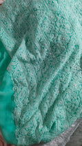 Beautiful handmade Lucknow Chikankari full suit in faux georgette, featuring intricate handcrafted embroidery by LVW Fashions.