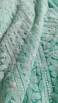 Beautiful handmade Chikankari full suit in faux Georgette by LVW Fashions, featuring intricate Lucknow Chikankari embroidery.