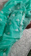 Beautiful handcrafted faux georgette Chikankari full suit by LVW Fashions, featuring intricate Lucknow-style embroidery.