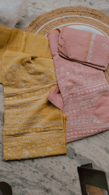 Handmade Chikankari Kurta by LVW Fashions featuring intricate Lucknow-style embroidery in soft fabric.