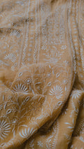Handmade Lucknow Chikankari Kurta by LVW Fashions featuring intricate embroidery on soft fabric.