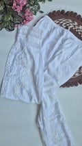 Afgani Chikankari soft cotton pant from LVW Fashions, featuring intricate handmade Lucknow Chikankari embroidery.