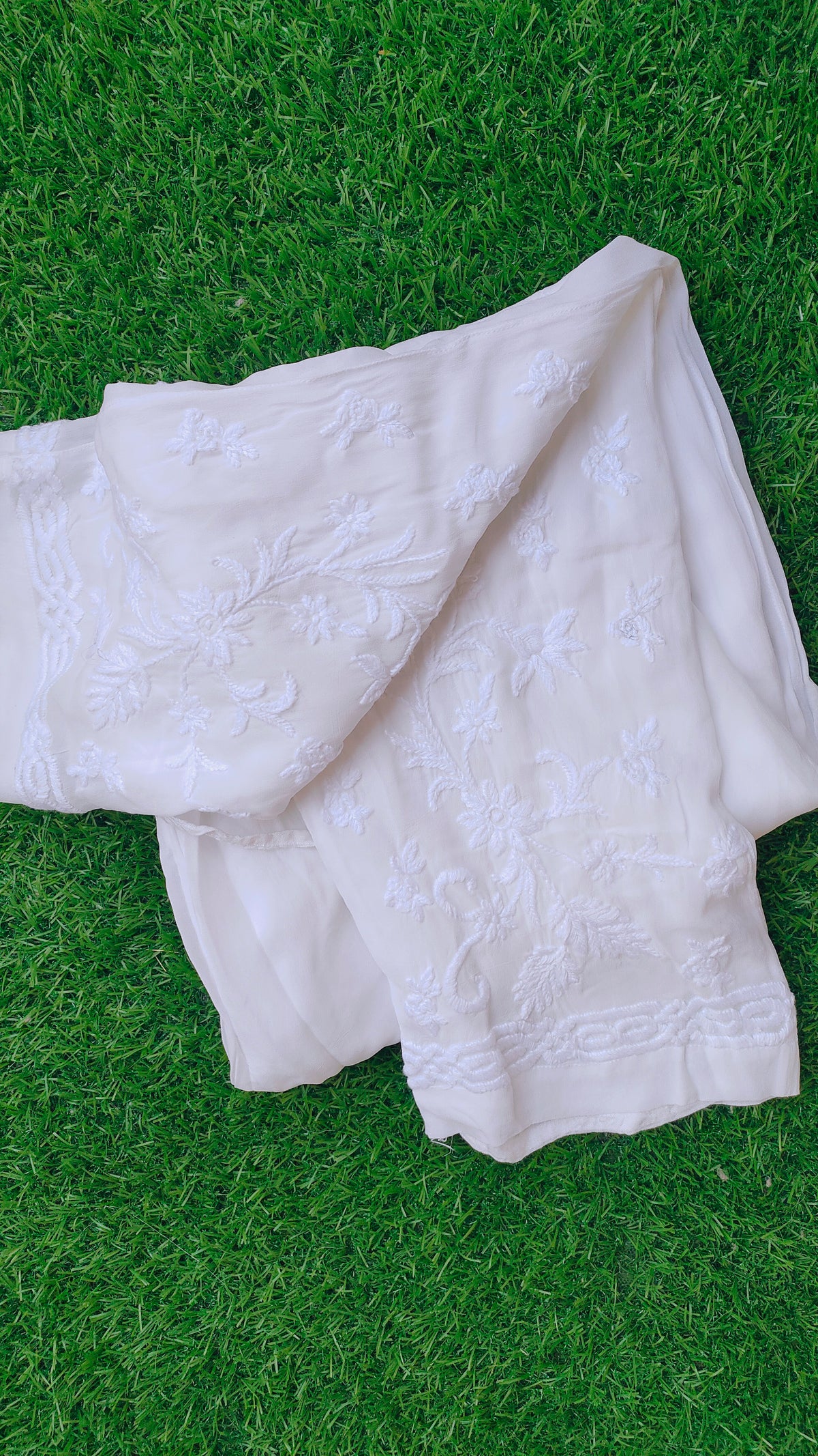 Handmade Chikankari Plazzo Pant from LVW Fashions, featuring intricate embroidery and traditional Lucknow chikankari design.