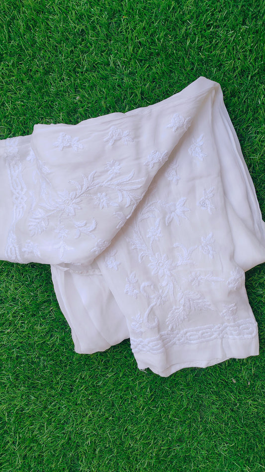 Handmade Chikankari Plazzo Pant from LVW Fashions, featuring intricate embroidery and traditional Lucknow chikankari design.