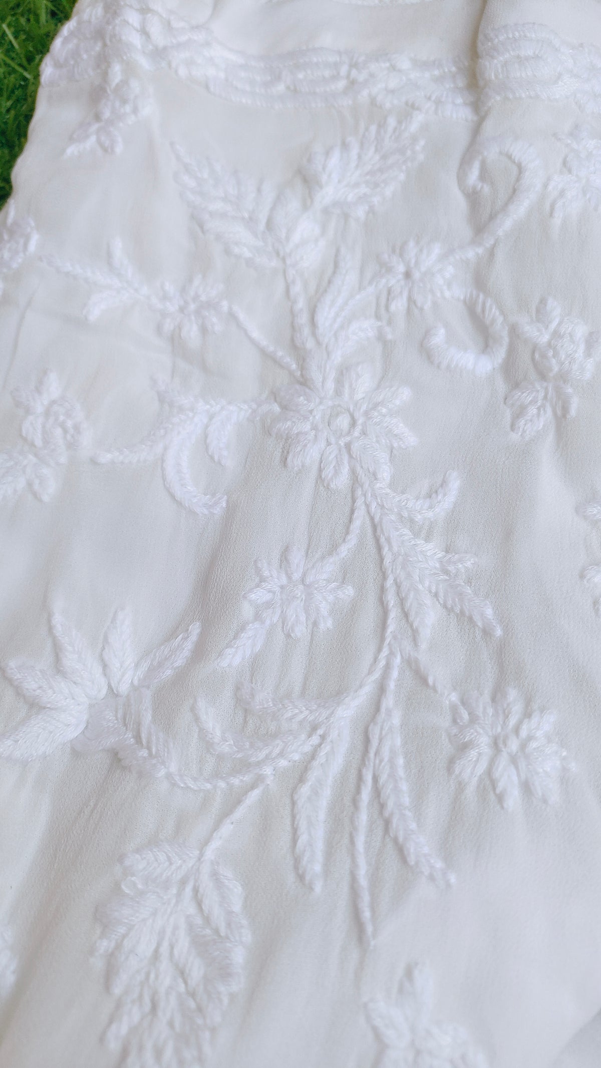 New design of Chikankari plazzo pant by LVW Fashions, showcasing intricate handmade Lucknow Chikankari embroidery and elegant style.