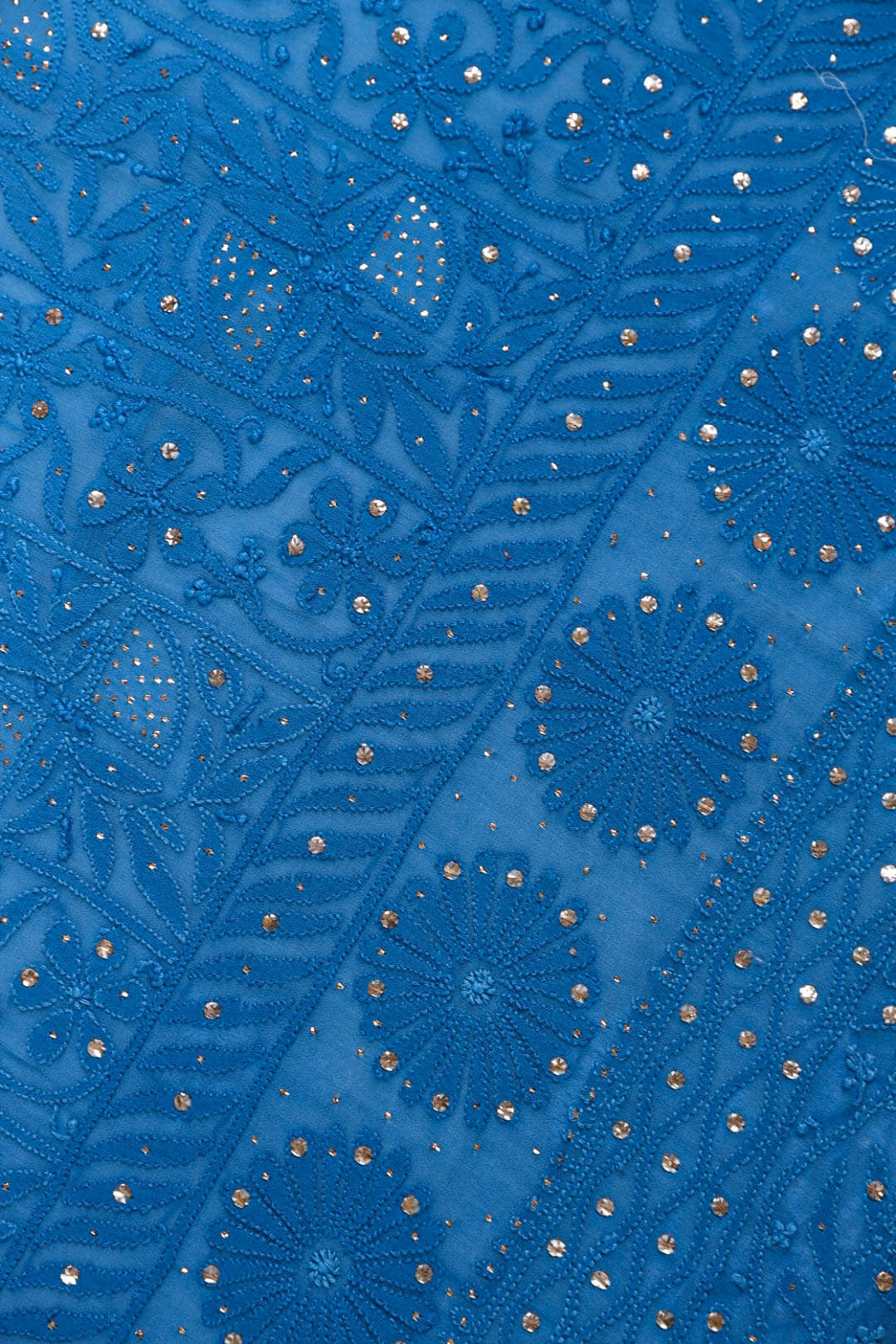 Noori Ombre Premium Georgette Chikankari unstitched suit with kurta and dupatta, handcrafted Lucknow Chikankari by LVW Fashions