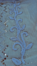 Noori Rose embroidery premium chanderi kurta and dupatta set by LVW Fashions, handcrafted Lucknow chikankari, unstiched.