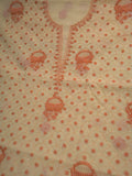 Premium cotton kota kurta piece with dupatta, pearl and katdaana embroidery, handmade Lucknow chikankari by LVW Fashions.