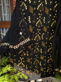 Premium georgette Chikankari and Gota patti unstiched suit with plain bottom piece from LVW Fashions, handmade in Lucknow.