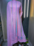Handmade Anarkali Dupatta Set in pure georgette with intricate Lucknow Chikankari from LVW Fashions.