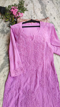 Handmade LVW Fashions Chikankari Kurta in traditional Lucknow style, featuring intricate embroidery and elegant design.