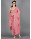 Zainab Premium Georgette Unstitched Kurta Dupatta Set by LVW Fashions featuring handmade Lucknow Chikankari kurta and matching dupatta