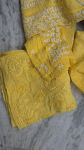Handmade LVW Fashions chikankari kurta set with unique plazzo design, premium georgette fabric, luxurious look, and Kamdani add-on.