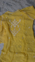 Handmade LVW Fashions Chikankari Kurta set with plazzo design in premium georgette, featuring luxurious look and Kamdani add-on.