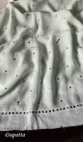 Handmade red Georgette Chikankari unstitched suit by LVW Fashions with Pitta Kamdani and pearl embroidery, traditional Lucknow Chikankari style.